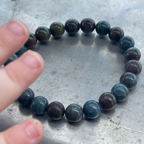 Ruby Fuchsite with Kyanite beaded bracelet 6.75” crystal healing emotional suppo - Picture 12 of 12